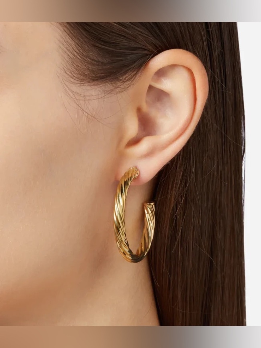 Lightweight Gold-Plated Chunky Statement Twist Hoop Earrings